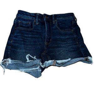 𝅺AMERICAN Eagle Dark Wash Super Hi-Rise Shortie - 4